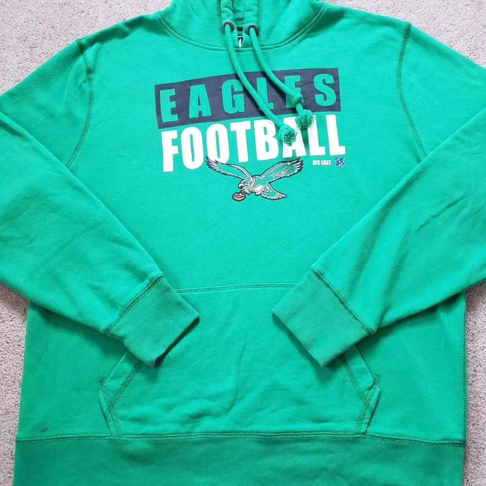 '47 Brand Philadelphia Eagles Football Size Medium Mens Kelly Green Hoodie NFL